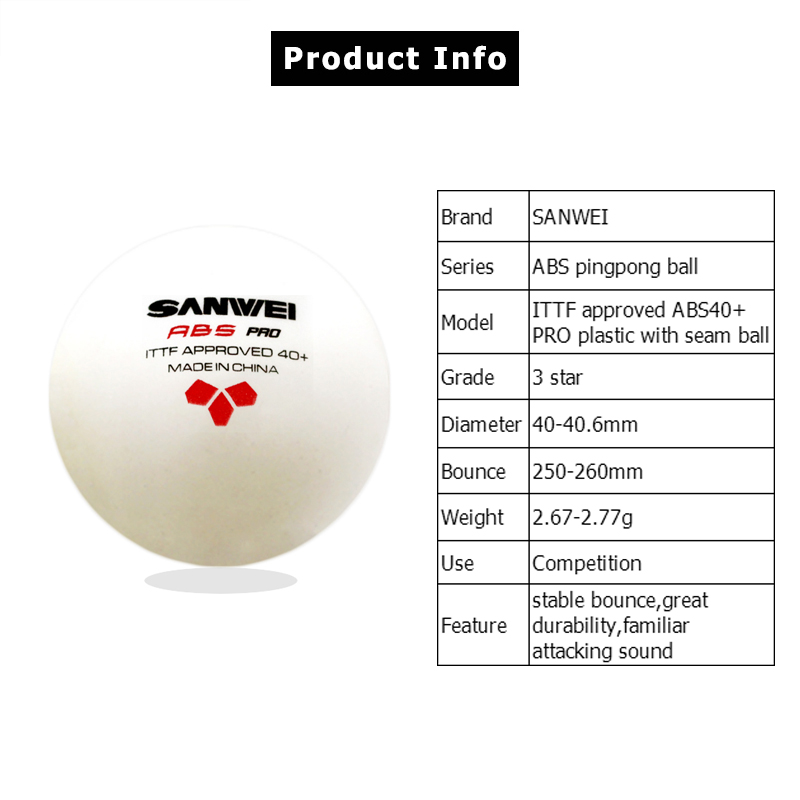 SANWEI ABS PRO 3-Star 40+ Bola - Table Tennis Vr avaliação e preço