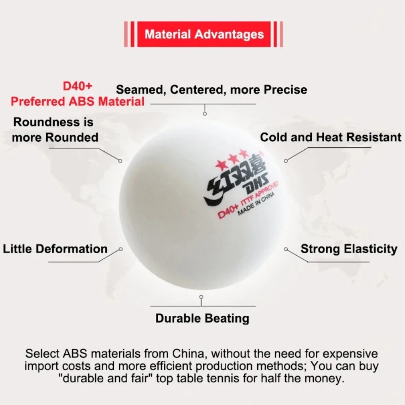 Bolas de Tênis de Mesa DHS D40 - Table Tennis Vr avaliação e preço
