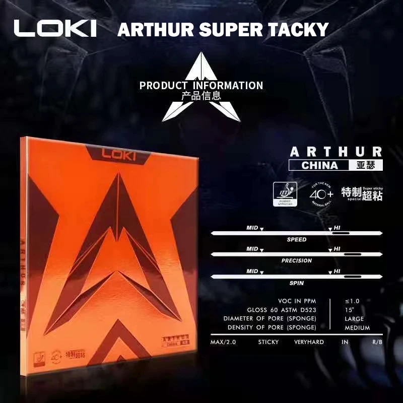 LOKI ARTHUR-Borracha pegajosa  - Table Tennis Rubber Review avaliação e preço